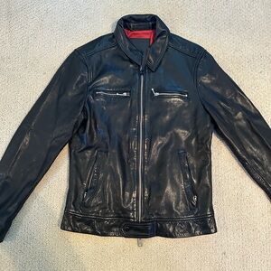 All Saints Men's Black Leather Jacket LIKE NEW!